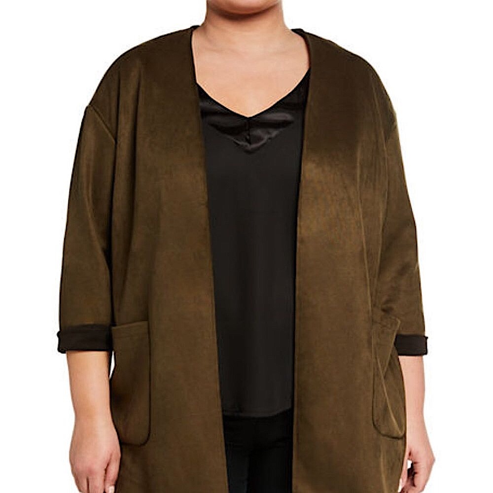 T Tahari- 3/4 Sleeve Deep Olive Blazer 3X NWT
